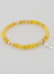 Bracciale Religioso Croce e Agata - Giallo