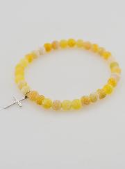 Bracciale Religioso Croce e Agata - Giallo