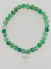 Bracciale Religioso Croce e Agata - Verde