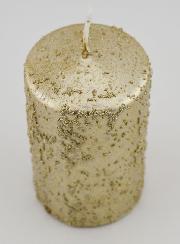 Candela Decorativa Glitterata - Champagne