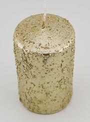 Candela di Natale con Glitter - Champagne