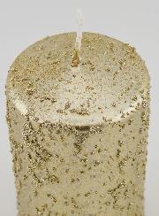 Candela di Natale con Glitter - Champagne