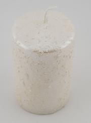 Candela Decorativa Glitterata - Bianco Perlato