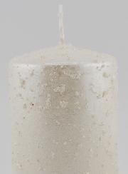 Candela di Natale con Glitter - Bianco Perlato