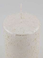 Candela di Natale con Glitter - Bianco Perlato