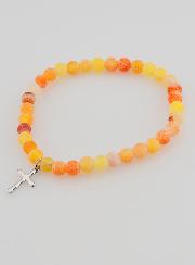 Bracciale Religioso Croce e Agata - Arancione