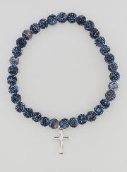 Bracciale Religioso Croce e Agata - Nero