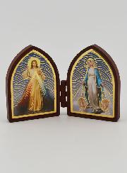 Icona Dittico Mini - Cristo Misericordioso e Miracolosa