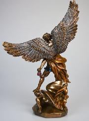 Statua Religiosa di San Michele Arcangelo in Bronzo - 37 cm