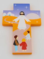 Croce per Bambini in Legno - Gesù e Bambini