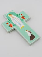 Croce per Bambini in Legno - Madonna di Lourdes
