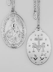 Medaglia Miracolosa & Catena Argentate - 22mm