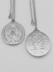 Medaglia Miracolosa & Catena Argentate - 22mm