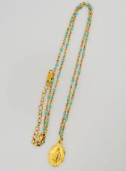 Collana Perlata Medaglia Miracolosa - Turchese