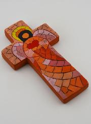 Croce in Ceramica Angelo dell'Amore - 15 cm