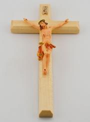 Crocifisso in Tiglio & Cristo Panno Rosso - 18 cm