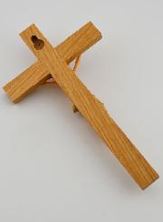 Crocifisso in Tiglio & Cristo Panno Blu - 18 cm