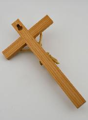 Crocifisso in Legno di Rovere Naturale con Cristo - 22 cm