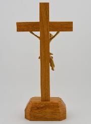 Crocifisso su Base in Rovere - 22 cm