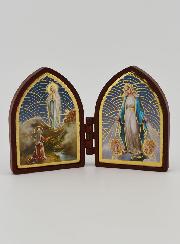Icona Dittico Mini - Madonna di Lourdes e Miracolosa