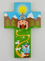 Croce in Legno Per Bambini - Buon Pastore