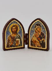 Icona Dittico Mini - Cristo Pantocratore e Madonna di Vladimir