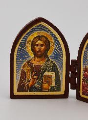 Icona Dittico Mini - Cristo Pantocratore e Sacra Famiglia