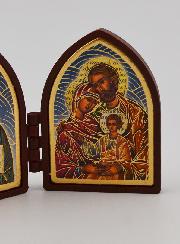 Icona Dittico Mini - Cristo Pantocratore e Sacra Famiglia