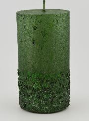 Candela di Natale Effetto Pepite - Verde