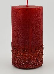 Candela di Natale Effetto Pepite - Rosso