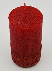 Candela di Natale Effetto Pepite - Rosso