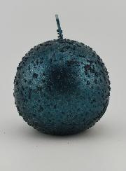 Candela Décorazione Sfera Glitterata - Blu Ottanio