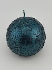 Candela Décorazione Sfera Glitterata - Blu Ottanio