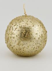 Candela Sfera di Natale Glitterata - Champagne