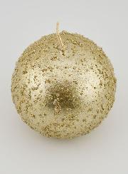 Candela Sfera di Natale Glitterata - Champagne