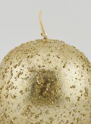Candela Sfera di Natale Glitterata - Champagne