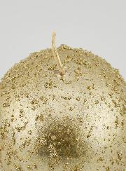 Candela Sfera di Natale Glitterata - Champagne