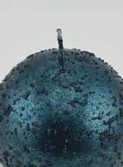 Candela Sfera di Natale Glitterata - Blu Ottanio