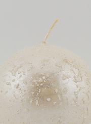 Candela Décorazione Sfera Glitterata - Bianco Perlato