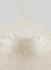 Candela Sfera di Natale Glitterata - Bianco Perlato
