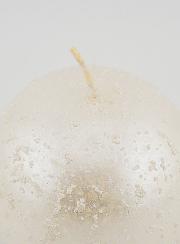 Candela Sfera di Natale Glitterata - Bianco Perlato