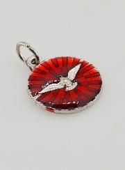 Medaglia Spirito Santo Smalto Rosso - 18 mm