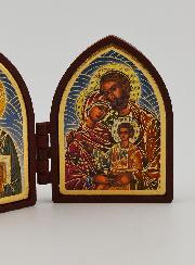 Icona Dittico Mini - Cristo Pantocratore e Sacra Famiglia