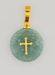 Medaglia con Croce - Blu Verde