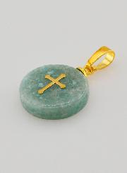 Medaglia con Croce - Blu Verde