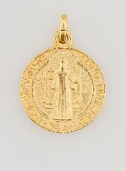 Medaglia di San Benedetto in Oro Placcato - 18 mm