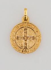 Medaglia di San Benedetto in Oro Placcato - 15 mm