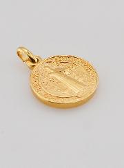 Medaglia di San Benedetto in Oro Placcato - 15 mm