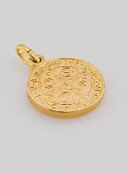 Medaglia di San Benedetto in Oro Placcato - 15 mm
