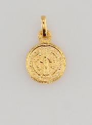Medaglia di San Benedetto in Oro Placcato - 10 mm